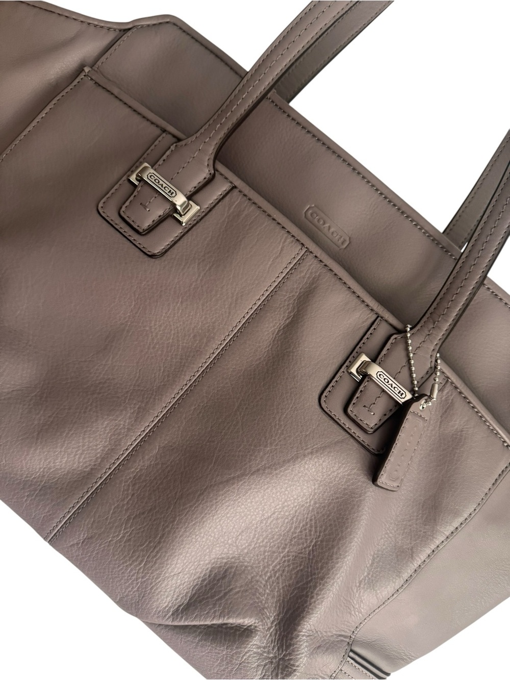 Coach Taylor Leather Alexis Carryall — Silver/Putty, Style F25205